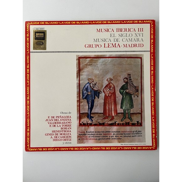Musica Iberica III El Siglo XVI Musica De Camara Grupo Lema LP Odeon Import EX